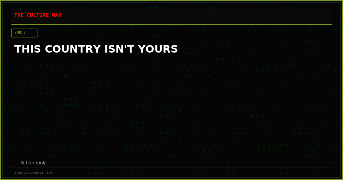 THIS COUNTRY ISN'T YOURS