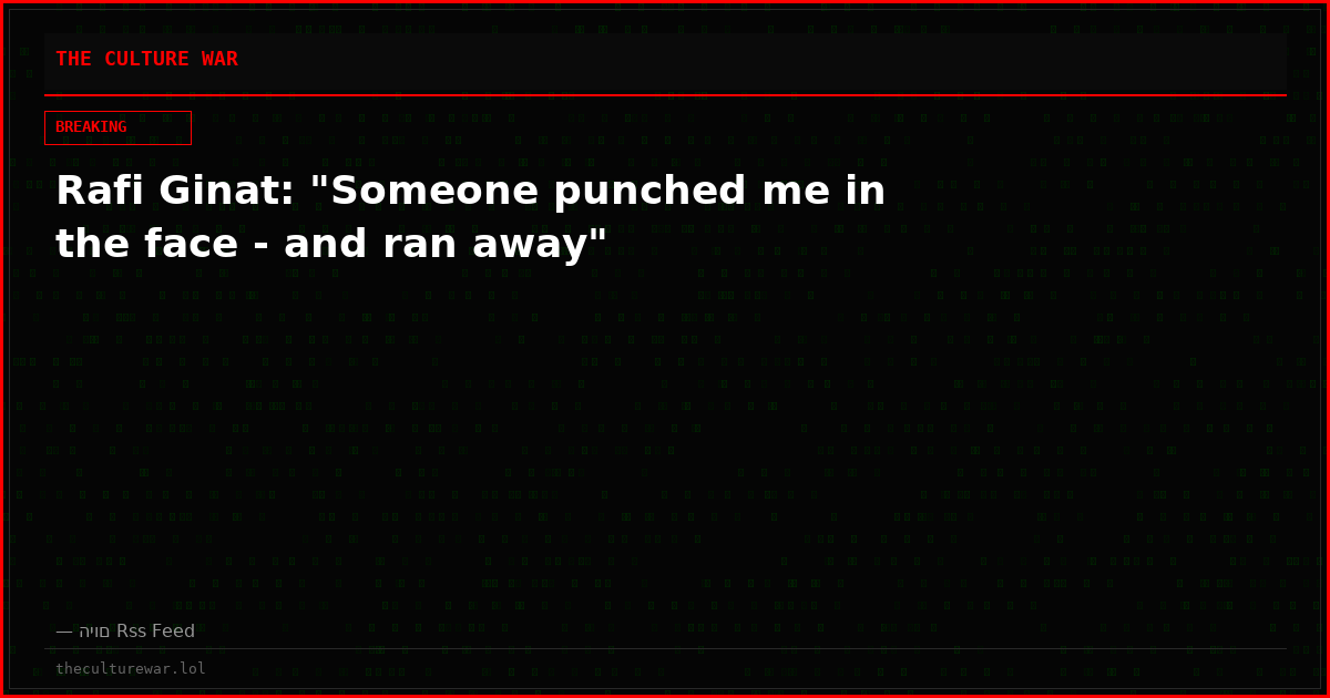 Rafi Ginat: "Someone punched me in the face - and ran away"