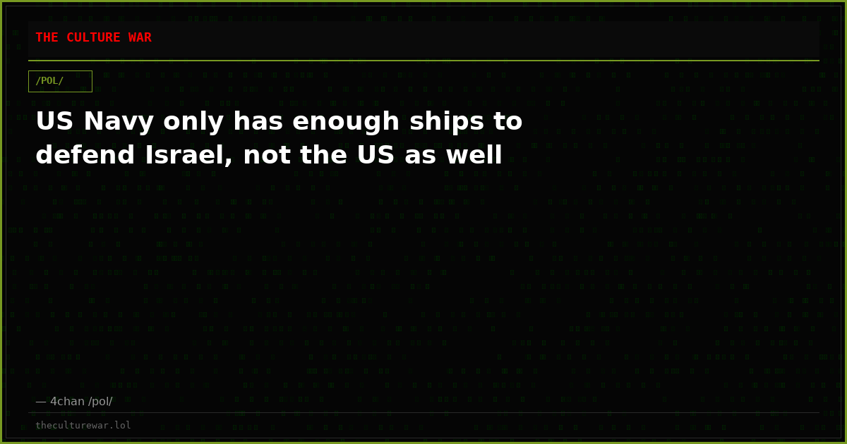 US Navy only has enough ships to defend Israel, not the US as well