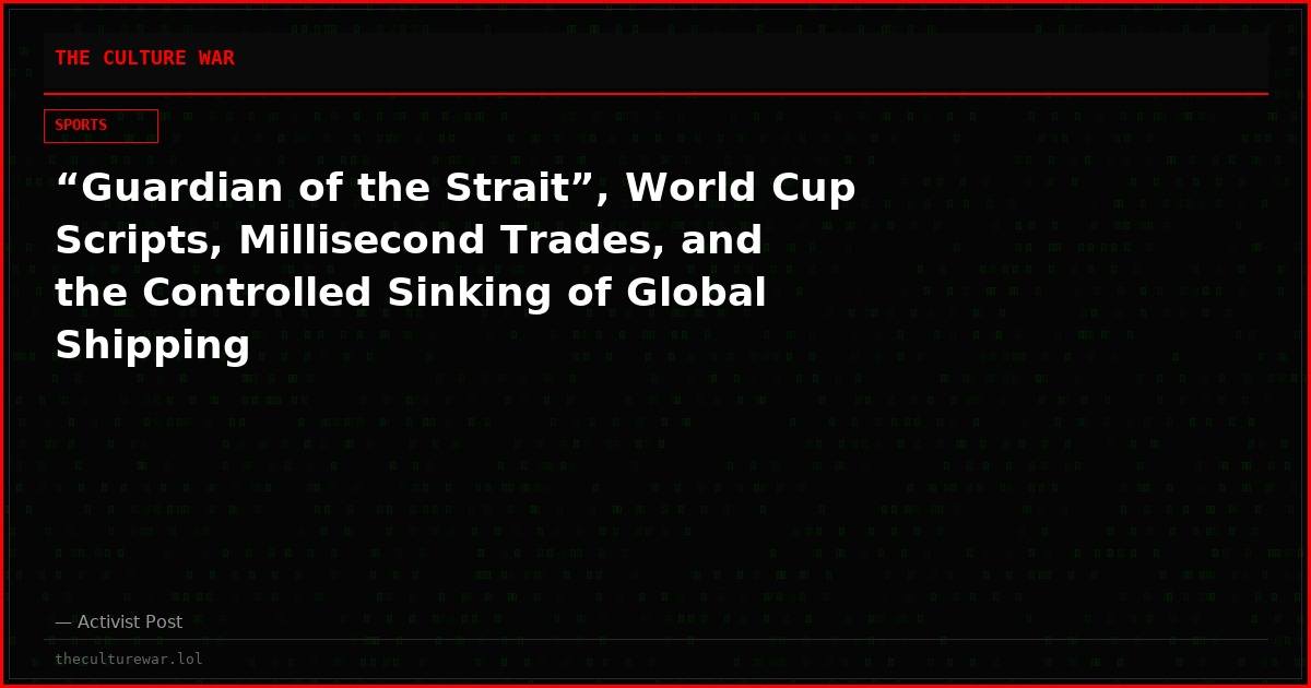 “Guardian of the Strait”, World Cup Scripts, Millisecond Trades, and the Controlled Sinking of Global Shipping