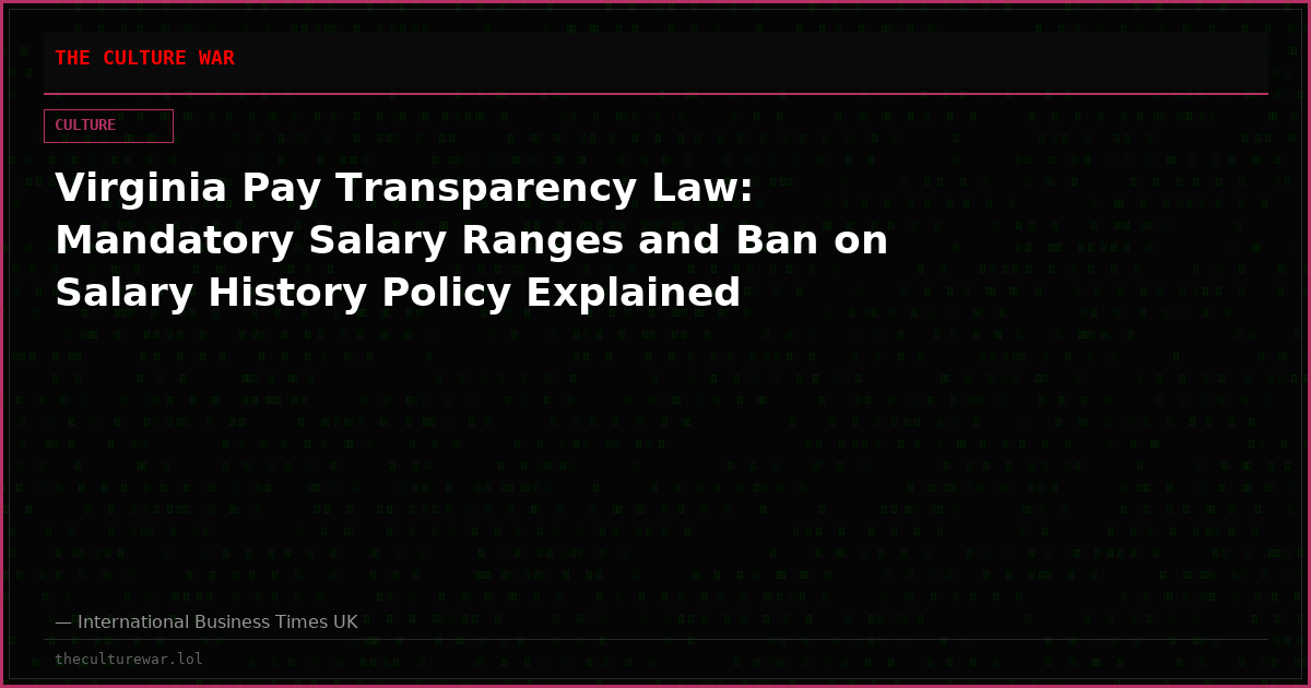 Virginia Pay Transparency Law: Mandatory Salary Ranges and Ban on Salary History Policy Explained