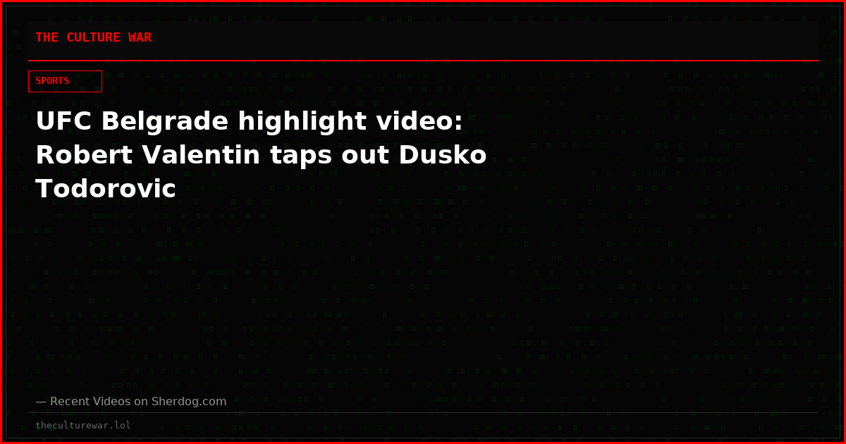 UFC Belgrade highlight video: Robert Valentin taps out Dusko Todorovic