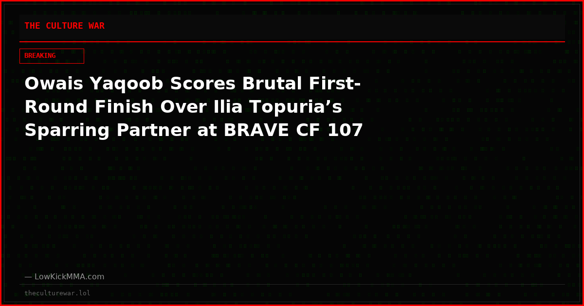 Owais Yaqoob Scores Brutal First-Round Finish Over Ilia Topuria’s Sparring Partner at BRAVE CF 107