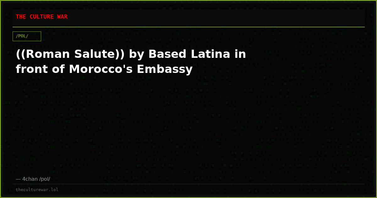 ((Roman Salute)) by Based Latina in front of Morocco's Embassy