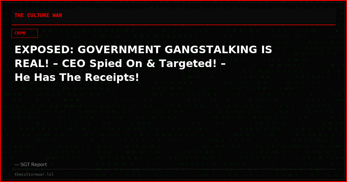 EXPOSED: GOVERNMENT GANGSTALKING IS REAL! – CEO Spied On & Targeted! – He Has The Receipts!