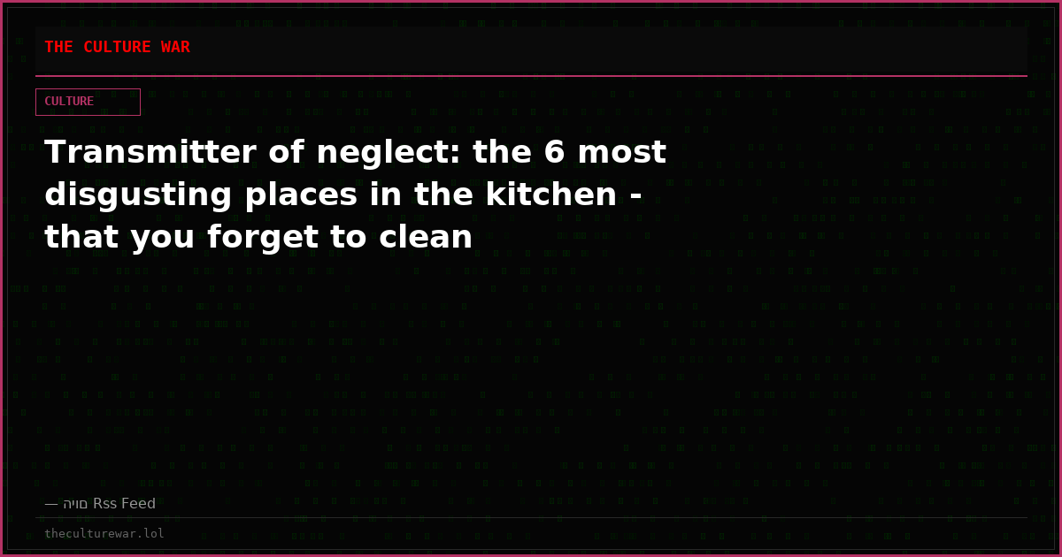 Transmitter of neglect: the 6 most disgusting places in the kitchen - that you forget to clean