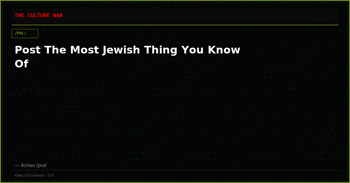 Post The Most Jewish Thing You Know Of