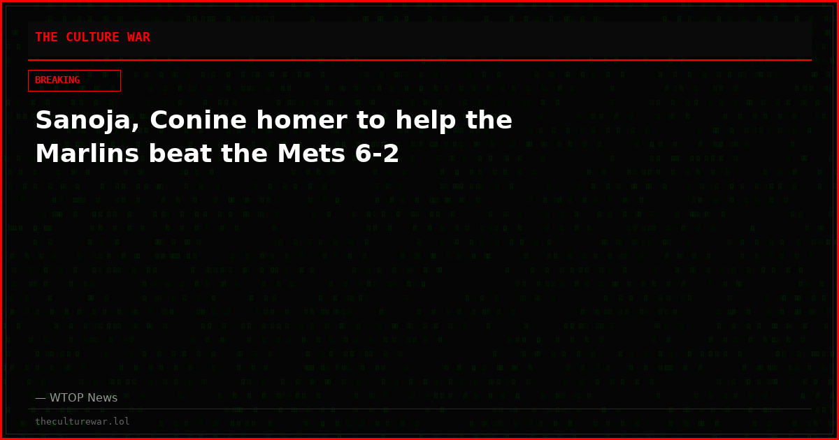 Sanoja, Conine homer to help the Marlins beat the Mets 6-2
