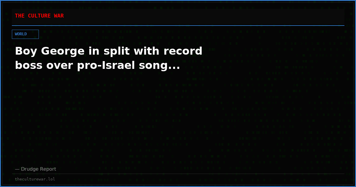 Boy George in split with record boss over pro-Israel song...