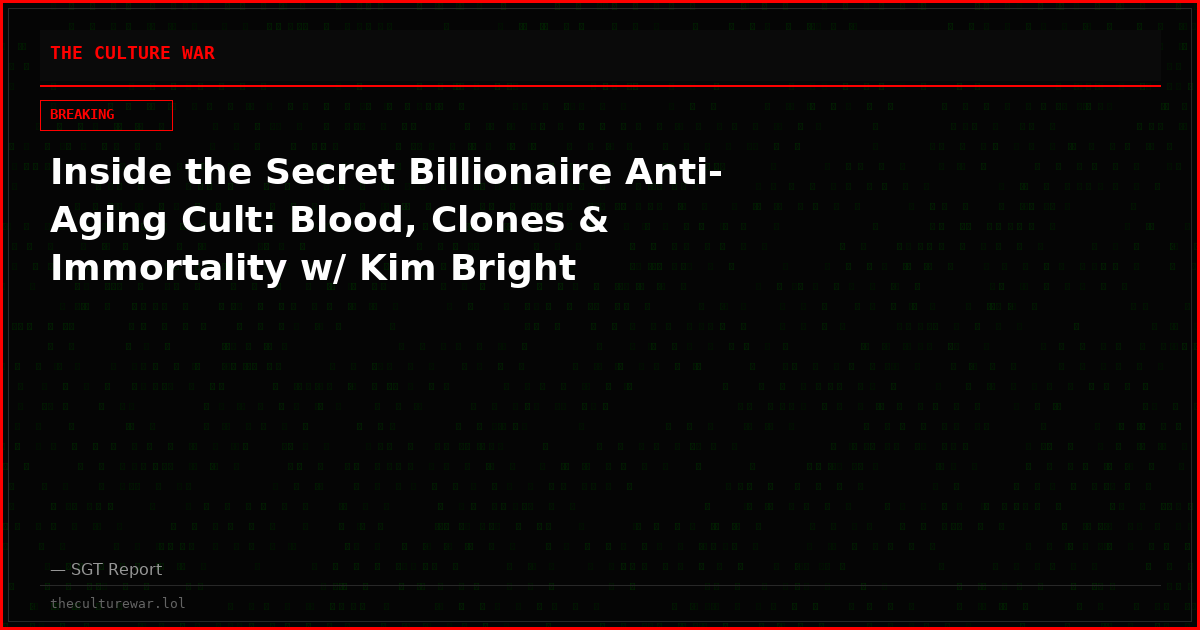 Inside the Secret Billionaire Anti-Aging Cult: Blood, Clones & Immortality w/ Kim Bright
