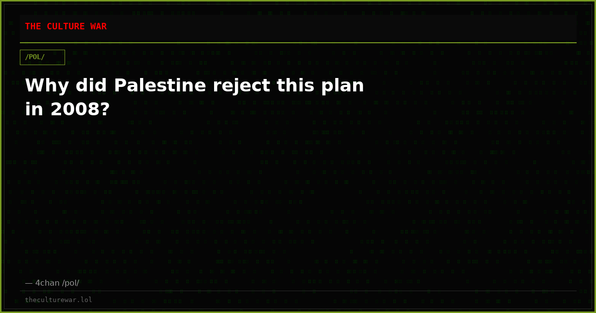 Why did Palestine reject this plan in 2008?