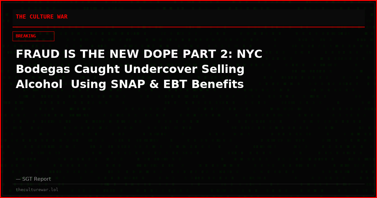 FRAUD IS THE NEW DOPE PART 2: NYC Bodegas Caught Undercover Selling Alcohol  Using SNAP & EBT Benefits