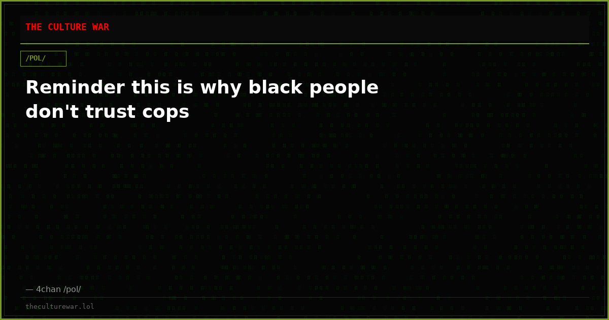Reminder this is why black people don't trust cops