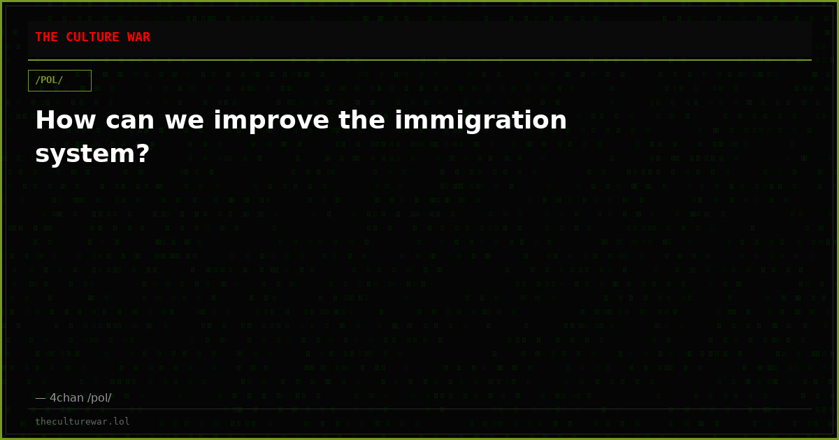 How can we improve the immigration system?