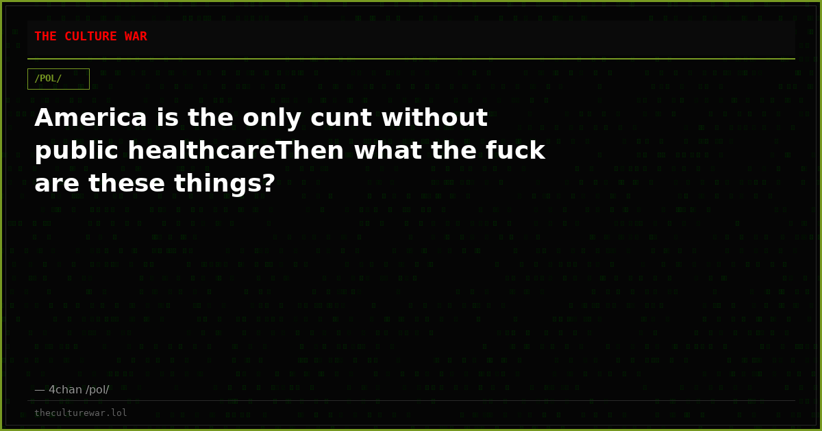 America is the only cunt without public healthcareThen what the fuck are these things?