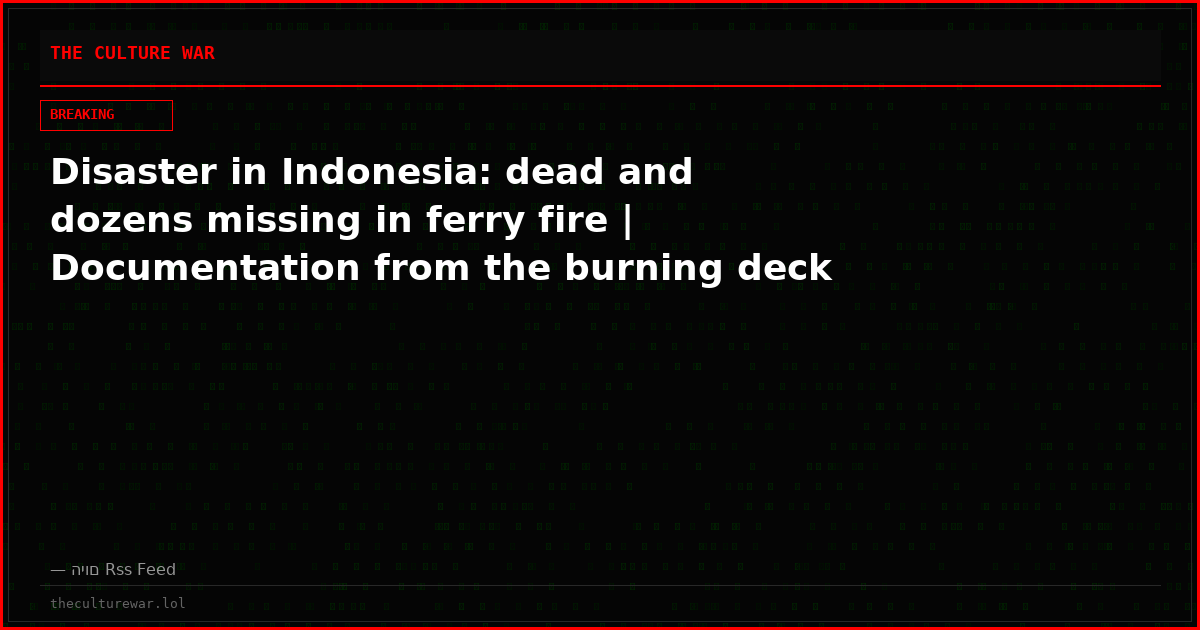Disaster in Indonesia: dead and dozens missing in ferry fire | Documentation from the burning deck