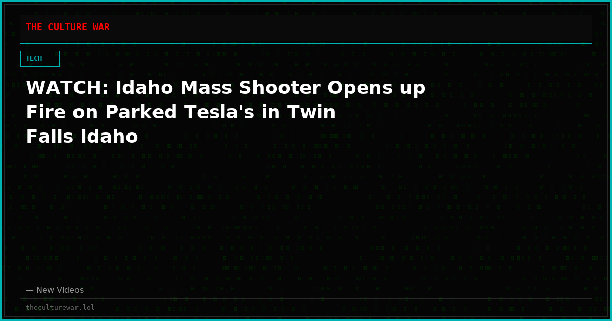 WATCH: Idaho Mass Shooter Opens up Fire on Parked Tesla's in Twin Falls Idaho