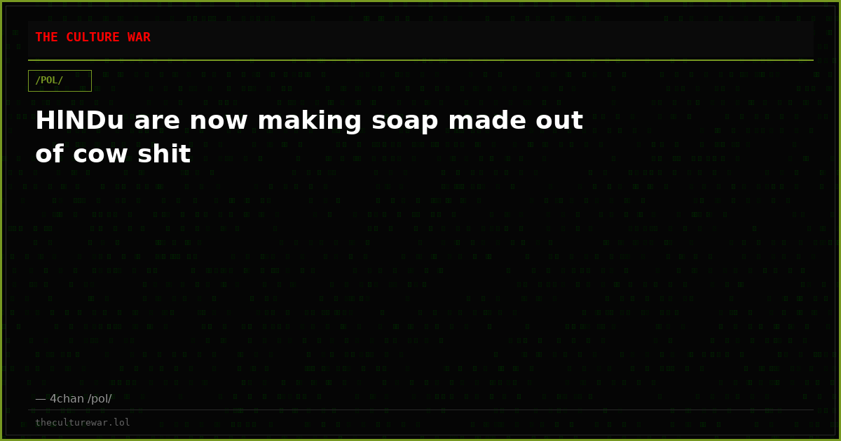 HlNDu are now making soap made out of cow shit