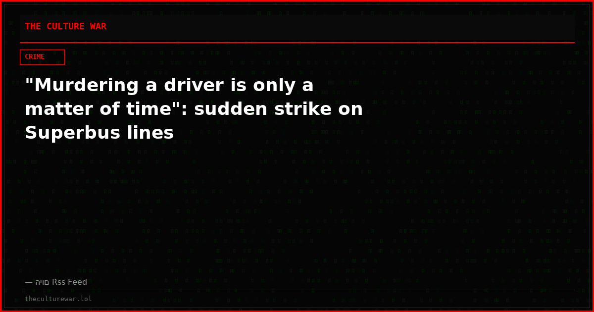 "Murdering a driver is only a matter of time": sudden strike on Superbus lines