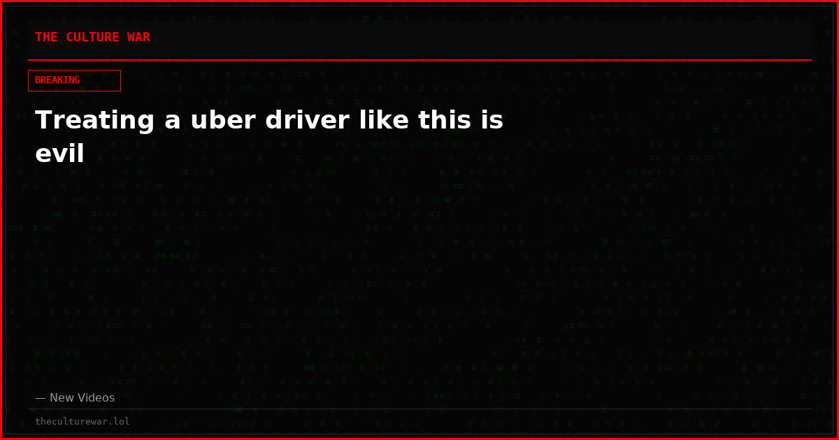 Treating a uber driver like this is evil