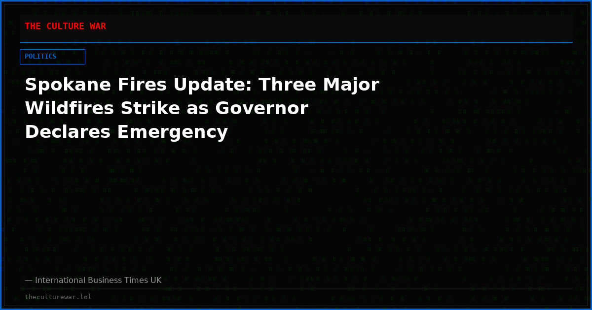Spokane Fires Update: Three Major Wildfires Strike as Governor Declares Emergency