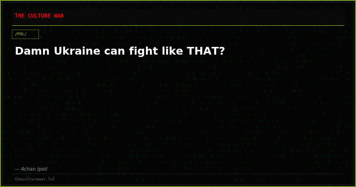 Damn Ukraine can fight like THAT?