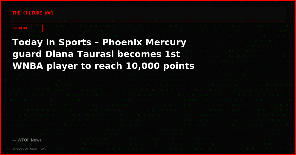 Today in Sports – Phoenix Mercury guard Diana Taurasi becomes 1st WNBA player to reach 10,000 points