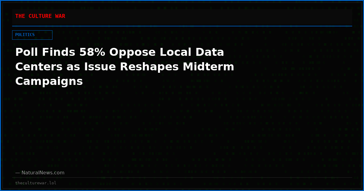 Poll Finds 58% Oppose Local Data Centers as Issue Reshapes Midterm Campaigns