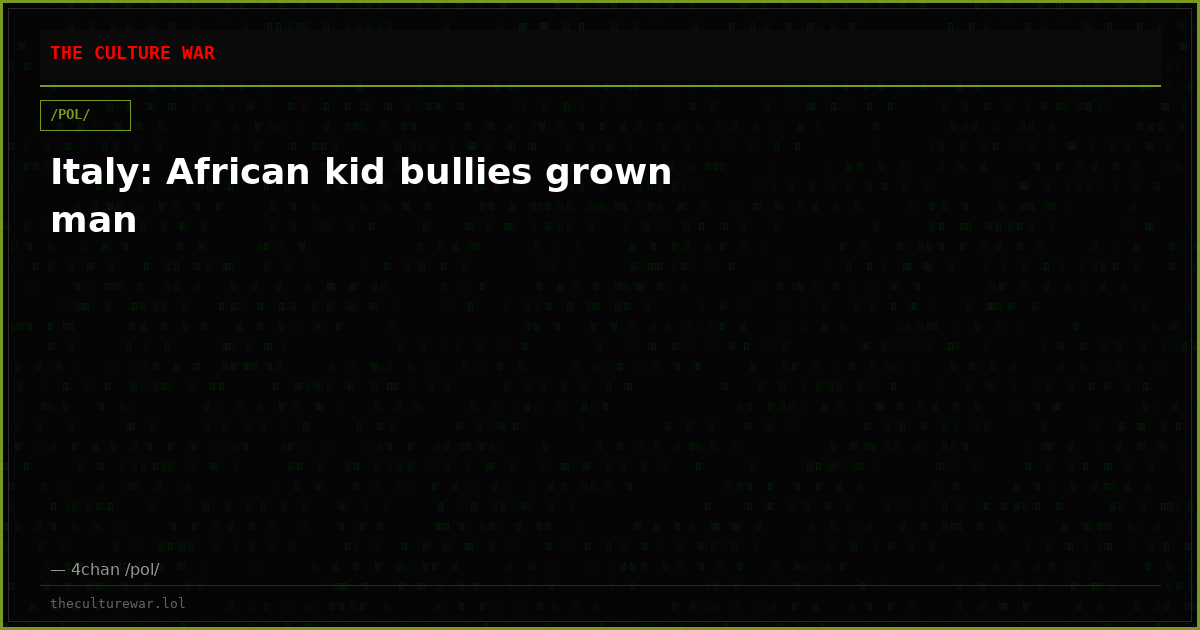 Italy: African kid bullies grown man