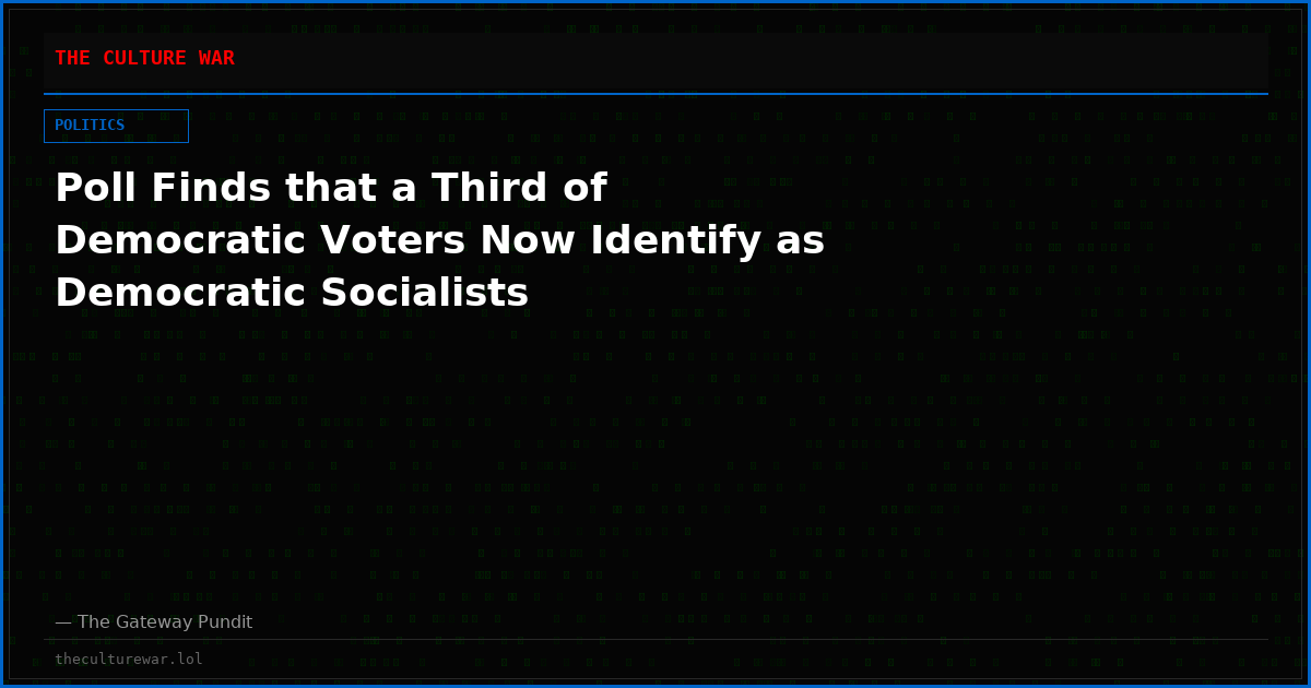 Poll Finds that a Third of Democratic Voters Now Identify as Democratic Socialists