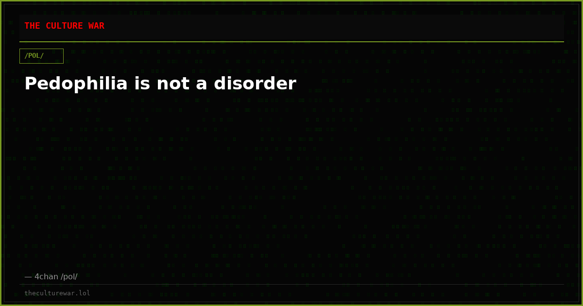 Pedophilia is not a disorder