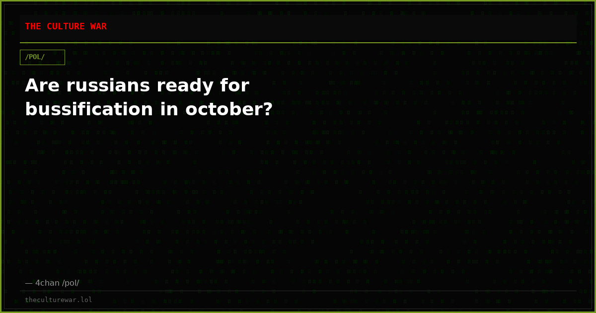 Are russians ready for bussification in october?