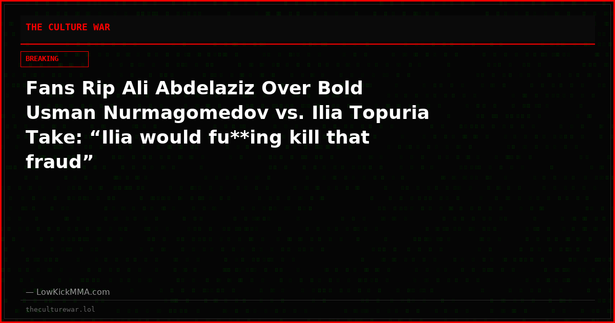 Fans Rip Ali Abdelaziz Over Bold Usman Nurmagomedov vs. Ilia Topuria Take: “Ilia would fu**ing kill that fraud”