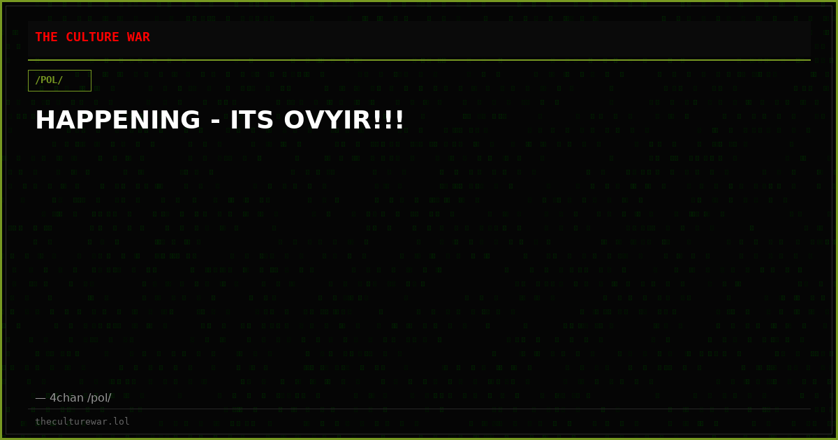 HAPPENING - ITS OVYIR!!!