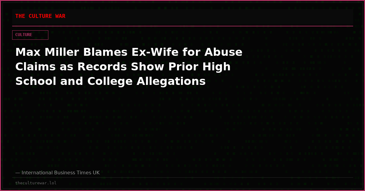 Max Miller Blames Ex-Wife for Abuse Claims as Records Show Prior High School and College Allegations