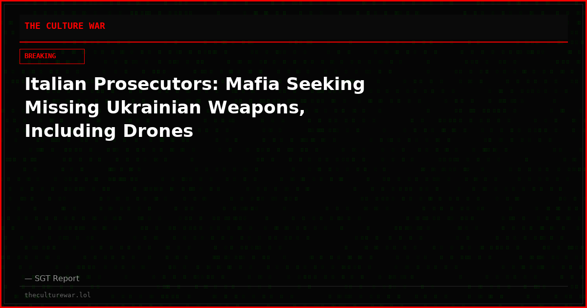 Italian Prosecutors: Mafia Seeking Missing Ukrainian Weapons, Including Drones