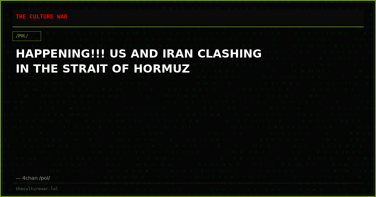 HAPPENING!!! US AND IRAN CLASHING IN THE STRAIT OF HORMUZ