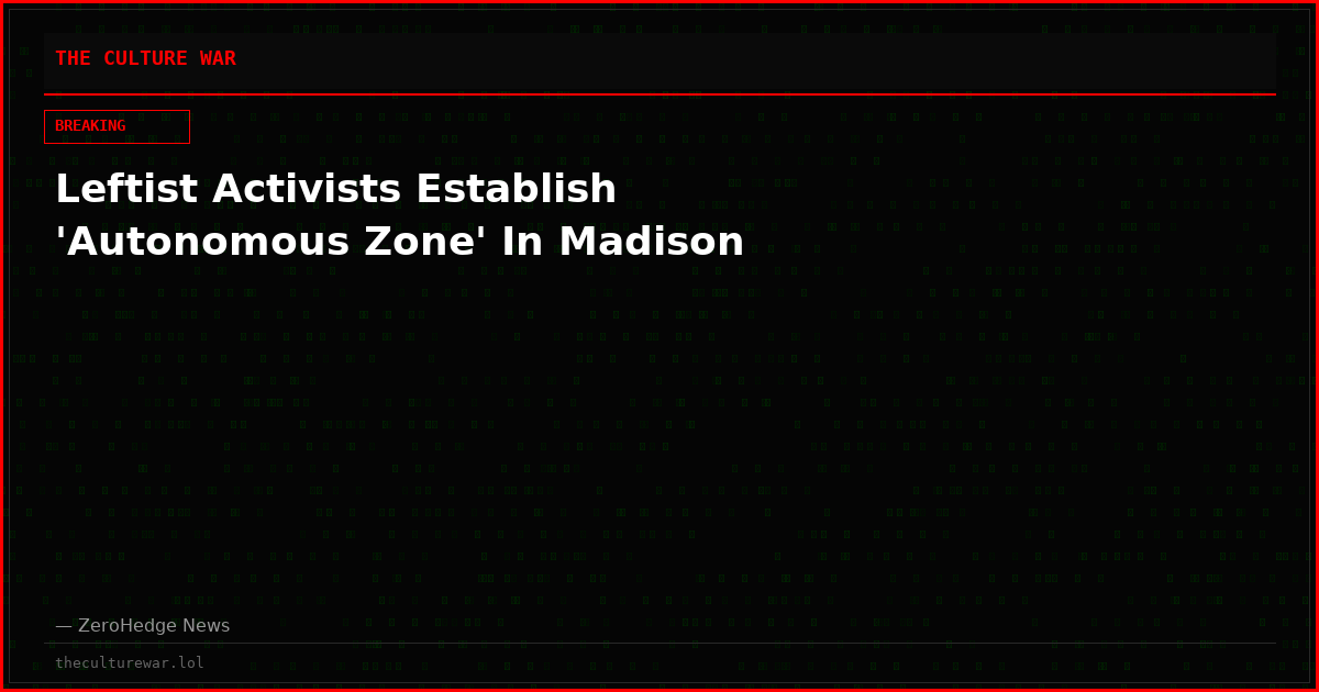 Leftist Activists Establish 'Autonomous Zone' In Madison