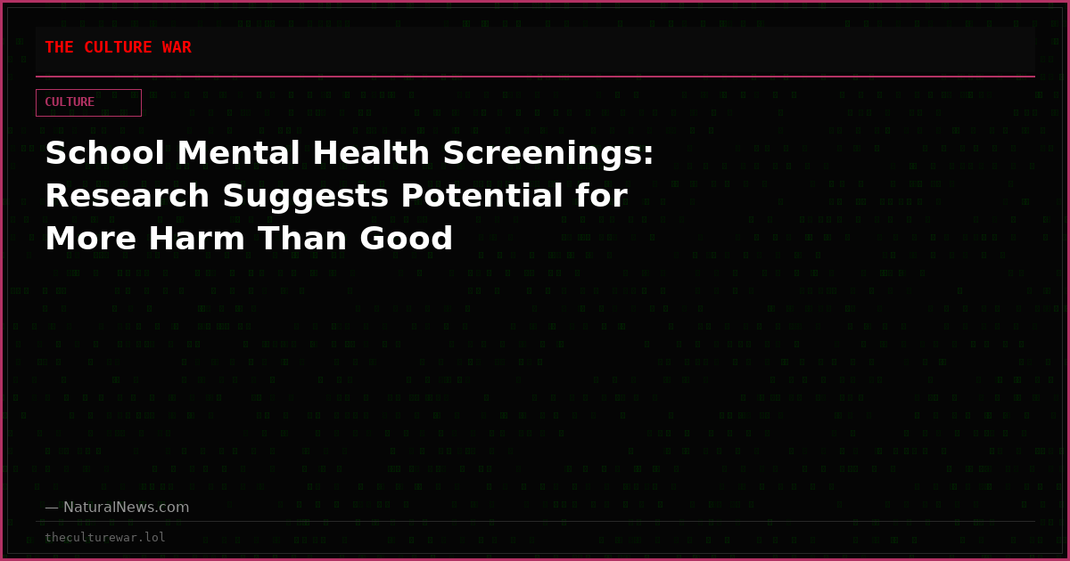 School Mental Health Screenings: Research Suggests Potential for More Harm Than Good