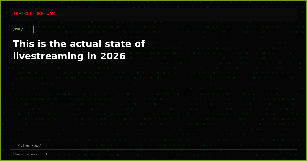 This is the actual state of livestreaming in 2026