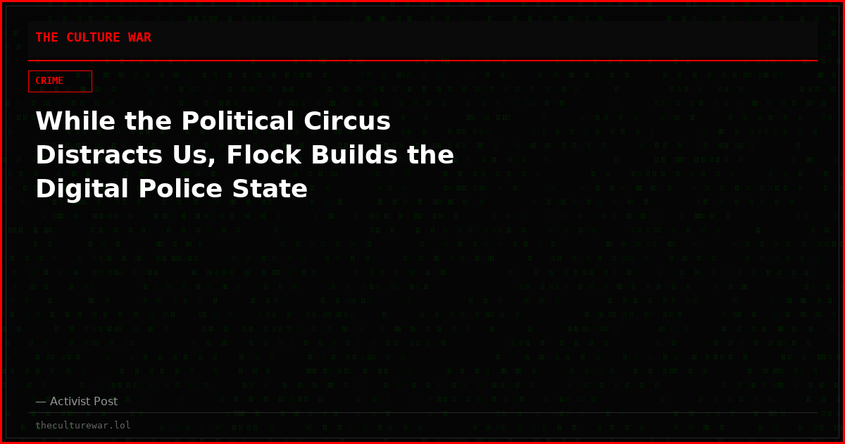 While the Political Circus Distracts Us, Flock Builds the Digital Police State
