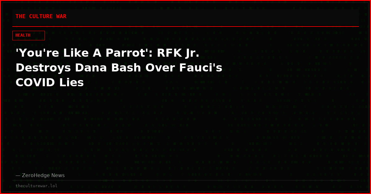 'You're Like A Parrot': RFK Jr. Destroys Dana Bash Over Fauci's COVID Lies