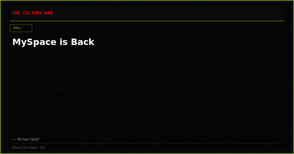 MySpace is Back