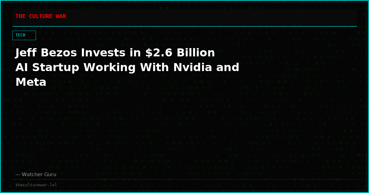 Jeff Bezos Invests in $2.6 Billion AI Startup Working With Nvidia and Meta