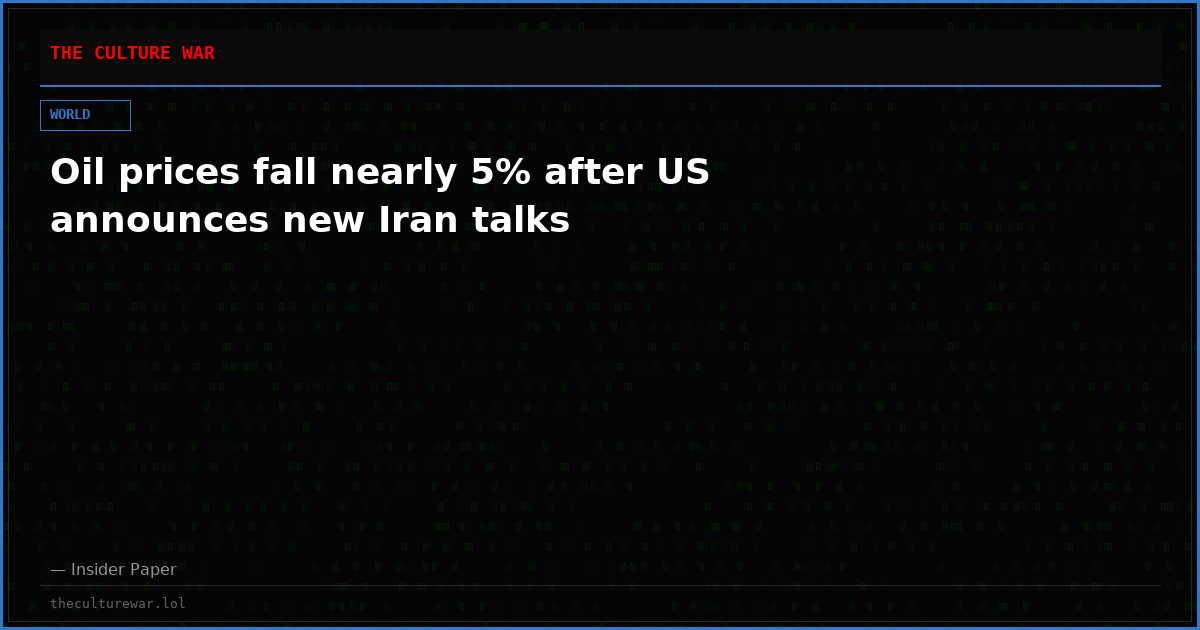 Oil prices fall nearly 5% after US announces new Iran talks