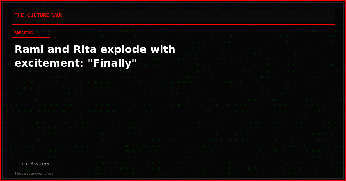 Rami and Rita explode with excitement: "Finally"
