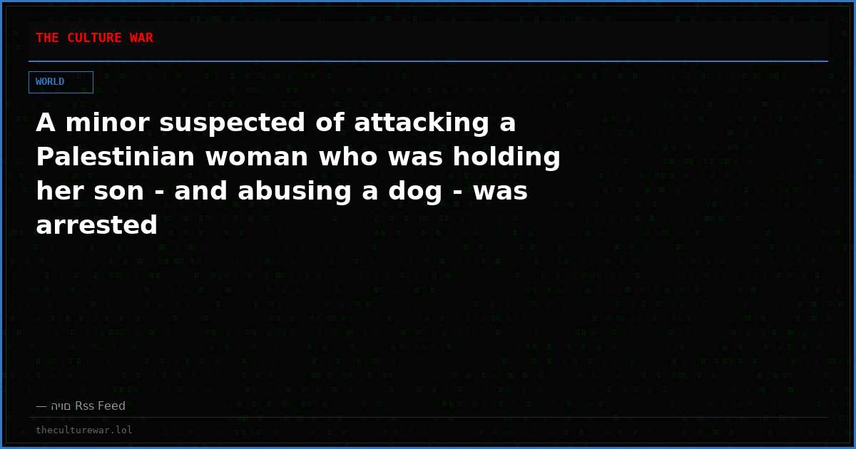 A minor suspected of attacking a Palestinian woman who was holding her son - and abusing a dog - was arrested