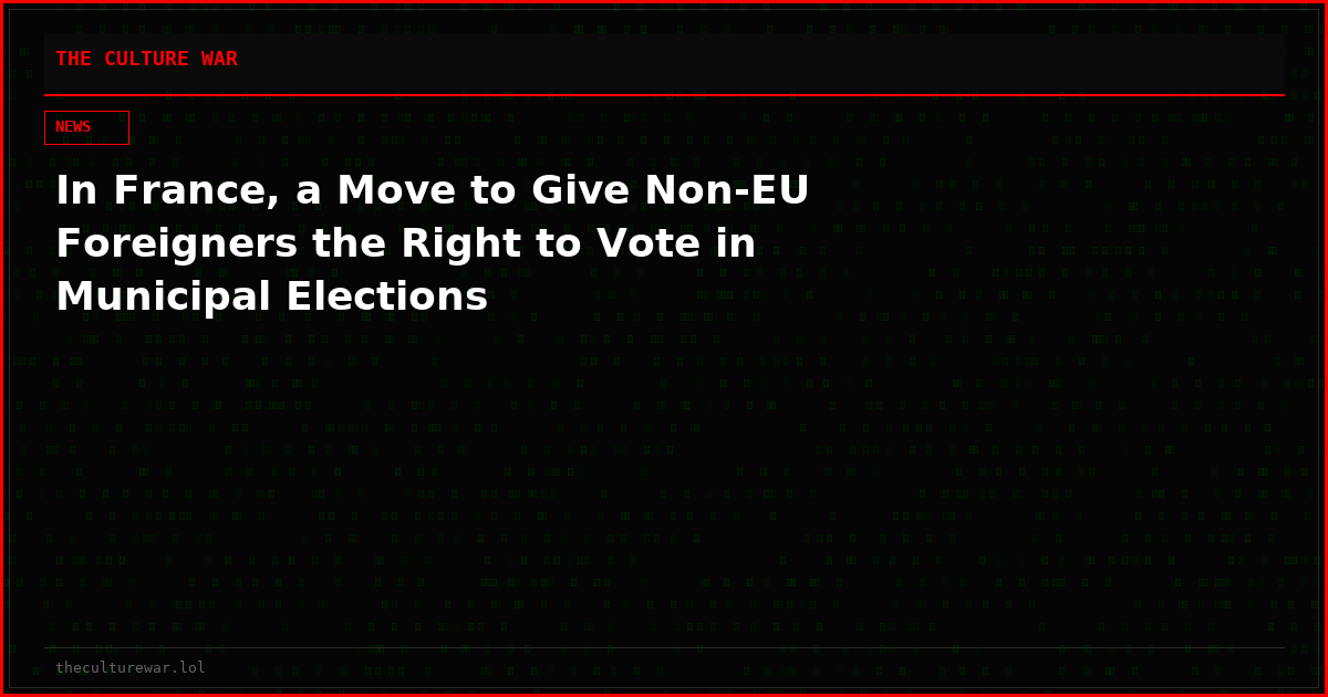 In France, a Move to Give Non-EU Foreigners the Right to Vote in Municipal Elections