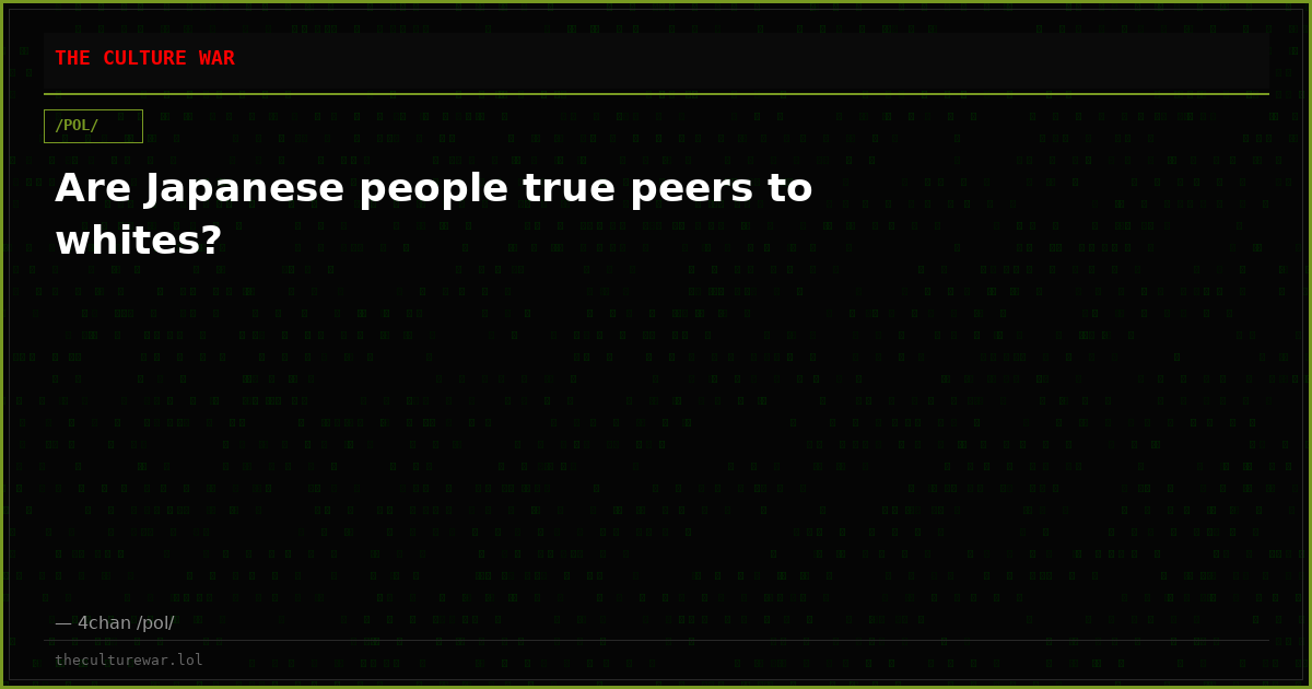 Are Japanese people true peers to whites?