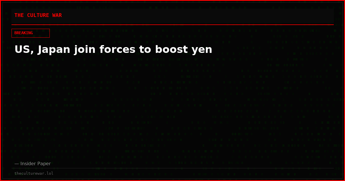 US, Japan join forces to boost yen